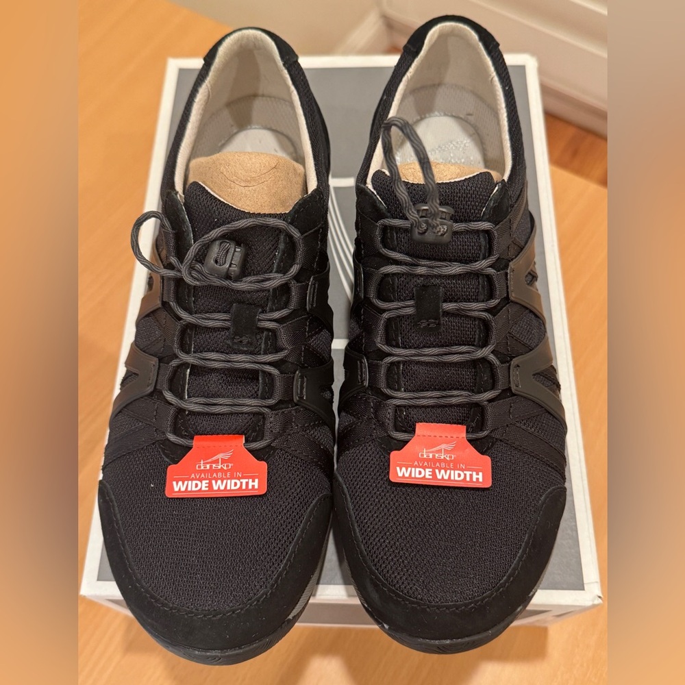 Dansko Henriette Black Suede Sneakers - EU 40W - NEW IN BOX